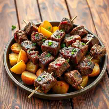 Central African Beef Brochettes - Savory Skewers & Potatoes